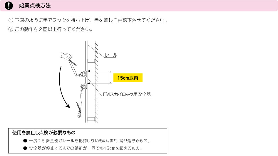 重要なお知らせ】 新型ＦＭスカイロック安全器の点検について | 墜落